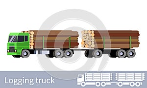 Logging truck with trailer