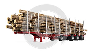 Logging Truck Trailer Isolated