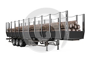 Logging Truck Trailer Isolated