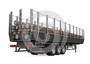 Logging Truck Trailer Isolated