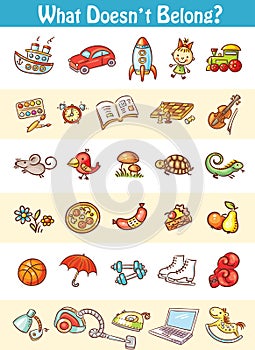 Logic game of finding an unsuitable item in the series