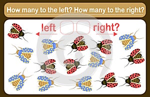A logic game for kids called `Left or Right`. Spatial orientation. The training sheet.