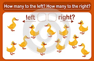 A logic game for kids called `Left or Right`. Spatial orientation. The training sheet.