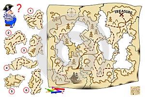 Logic puzzle game for children and adults. Help the pirate restore old map and find treasure.