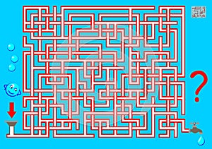 Logic puzzle game with labyrinth for children and adults. Find the way from start till end.