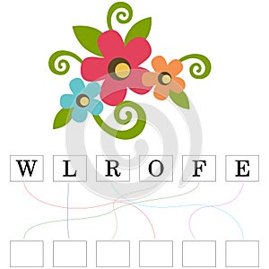 Logic puzzle game for study English with flower