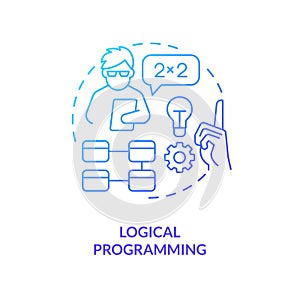 Logical programming blue gradient concept icon