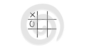 Logical thinking concept.  Tic-tac-toe, noughts and crosses or Xs and Os, is a game for two players, X and O, who take turns marki