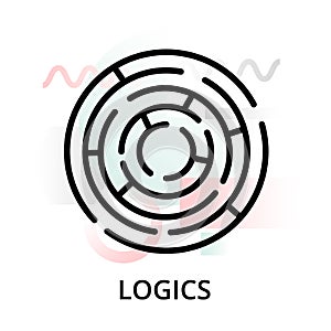Logics concept icon on abstract background
