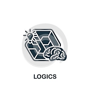 Logics icon. Monochrome simple Science icon for templates, web design and infographics