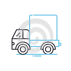 logictics truck line icon, outline symbol, vector illustration, concept sign
