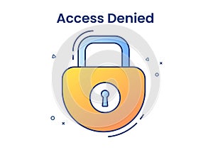 Login Access Denied Vector Illustration. System Refuses Password, Error and Entry to Computer Device