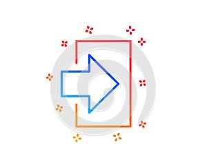 Login arrow line icon. Sign in. Vector