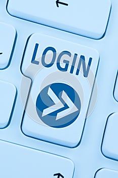 Login button submit blue computer online web