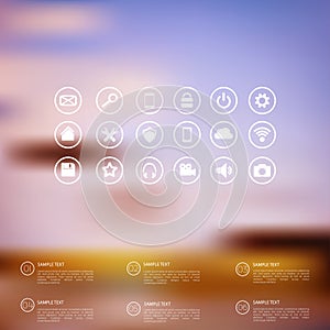 Login form page. with blurred background. Web site template, ui element.