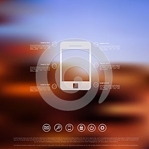 Login form page. with blurred background. Web site template, ui element.