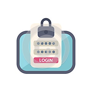 Login form showing access to user on computer screen