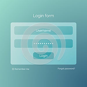 Login form. Vector template