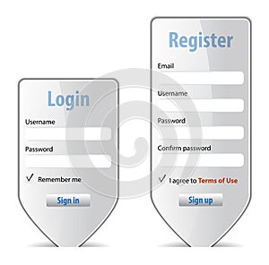 Login form website interface design element