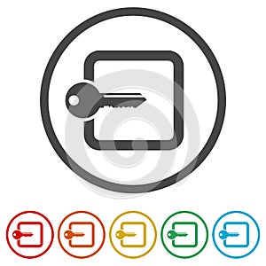 Login icon, Secure access button, 6 Colors Included