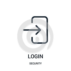 login icon vector from security collection. Thin line login outline icon vector illustration