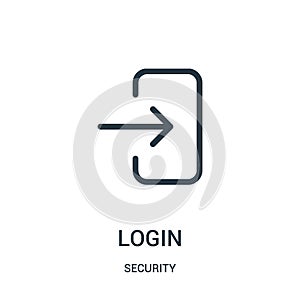 login icon vector from security collection. Thin line login outline icon vector illustration photo
