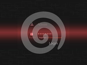 Login page to unlock a password to hack information for the website. digital crime prevention by anonymous hackers. Cyber crime