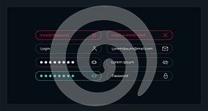 Login page UI elements kit