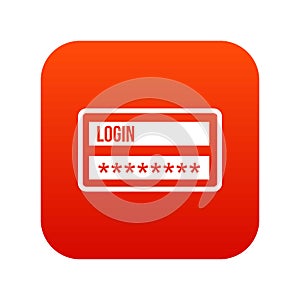 Login and password icon digital red