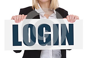 Login register password internet security computer business concept