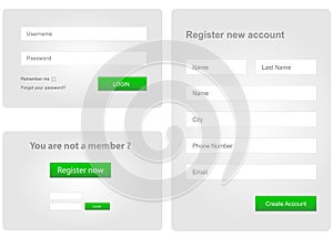 Login and register web form photo