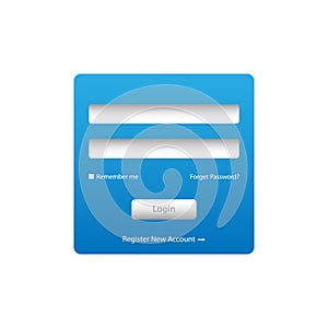 Login screen and Sign In form template for mobile app or website design