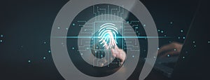 Fingerprint scan for secure access and unlock design concept