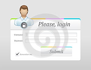 Login user interface with user icon