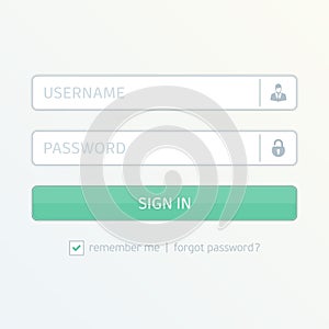 Login interface vector.