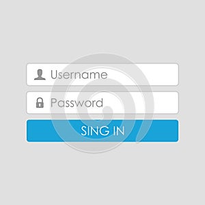 Login user interface. Sign in web element template window. For Website, Mobile, Computer, Application etc.