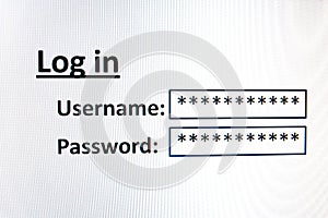 Login on a website in the internet