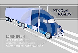 Logistic banner template. truck symbol logistics. International transport. Delivery trucking.