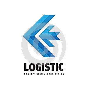 Logistic company - concept business logo template vector illustration. Abstract arrow creative logo sign. Transport delivery servi