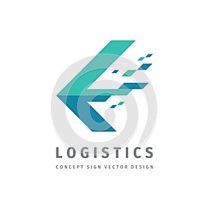 Logistic company - concept business logo template vector illustration. Abstract arrow creative sign. Transport delivery service