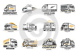Logistic company logo set