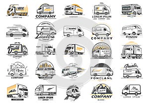 Logistic company logo set