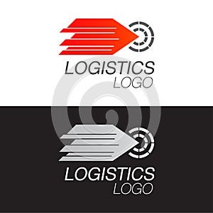 Logistic company logo template. Arrow moving fast dynamic icon. Target icon. Business logo. Arrow vector. Delivery service logo.