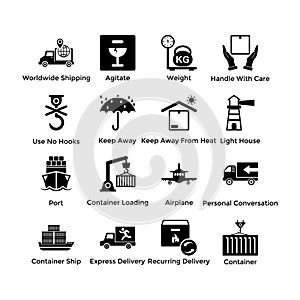 Logistic Delivery filled Icons collections