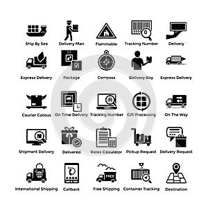 Logistic Delivery Glyph Icons