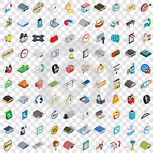 100 logistic delivery icons set, isometric style