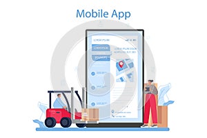 Logistic and delivery service online service or platform. Idea of transportation