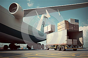 Logistic, delivery shipping and Fright transportation concept. global business logistic import export by airplane