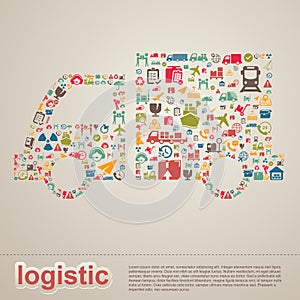 Logistic distribution and transportation delivery infographic te