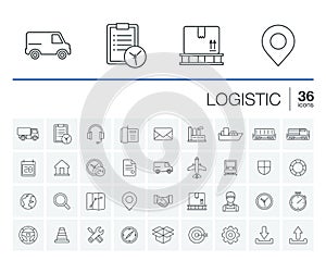 Logistic and distribution vector icons